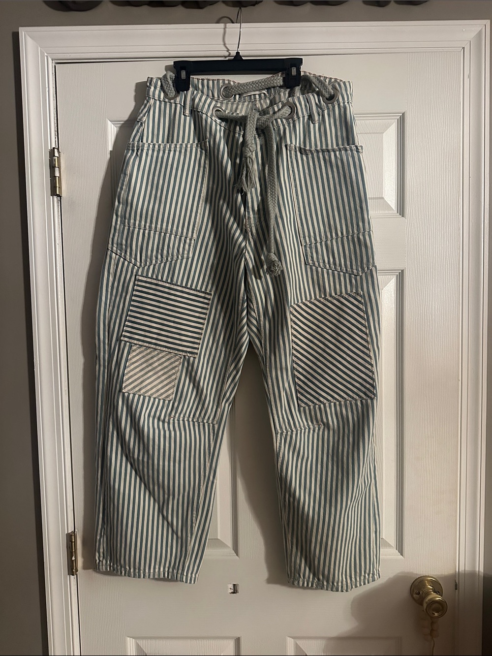 Free People Striped Drawstring Patchwork Barrels